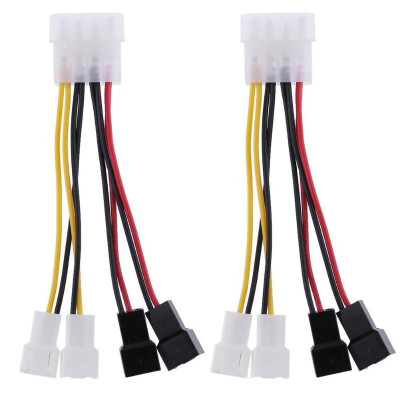 

2pcs 4-Pin Molex to 3-Pin fan Power Cable Adapter Connector 12v2 5v2