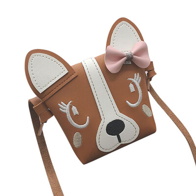 

Children Handbag For Girl Cute Bowknot Dog Shoulder Bag Baby Purse PU Leather Messenger Bag Kid Crossbody Bag Wallet T20