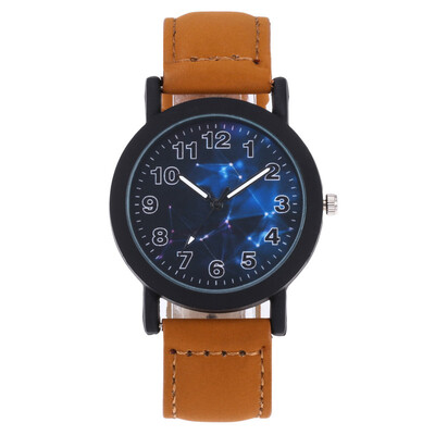 

2018 Unique Dial Design Watch Leather Wristwatches Fashion Creative Watch Women Men Quartz Watch Relogio Feminino Hot Sale &Ff