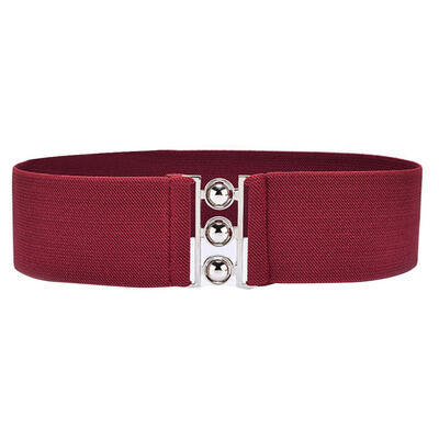 

Simple Elastic Band Metal Ball Buckle Women Waistband Clothes Sash Corset Belt