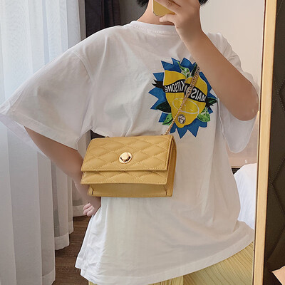 

Female bag 2019 new fashion rhombic chain bag summer small fresh messenger bag wild ins senior sense small bag