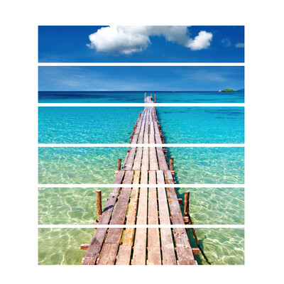 

6 PcsSet 3D Landscape Self-adhesive Stairs Risers Stickers Mural Staircase Stickers Wallpaper Decor