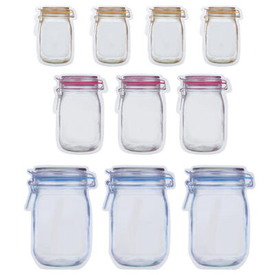 

Greensen 10pcs Set Multipurpose Portable Transparent Bottle Pattern Sealing Storage Bag for Snacks