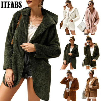 

Casual Womens Ladies Winter Warm Faux Fur Coats Long Sleeve Fluffy Jacket Coat