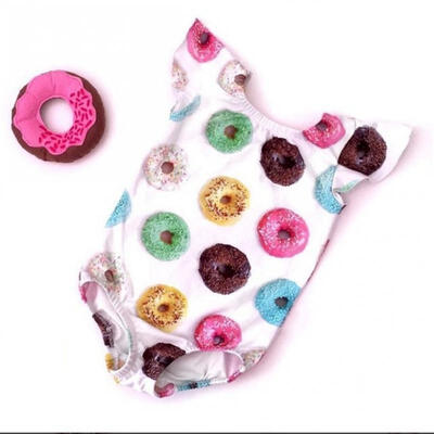 

Newborn Kids Baby Girls Sleeveless Doughnuts Printed Romper Jumpsuit Outfits