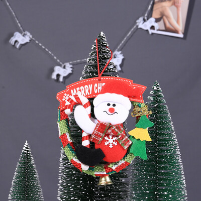 

Toponeto Mini Christmas Wreath Decor Xmas Party Door Wall Hanging Garland Tree Ornament
