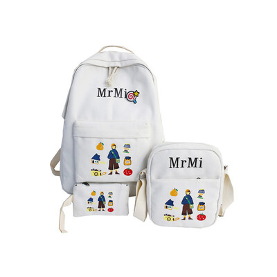 

Canvas shoulder bag&large capacity backpack for junior high school students in Yusuku Uzzang Junior High School