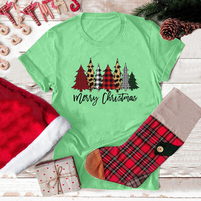 

Gobestart Women Girls Plus Size Print Shirt Christmas Short Sleeve T Shirt Blouse Tops