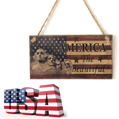 

Gobestart American 4th of July Independence Day Wooden Plaque Sign God Bless America