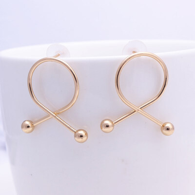 

EK605 Vintage Hollow Round Flower Oval Knot Twist Earrings Geometric Metal Earrings for Women Statement Earrings Modern Art