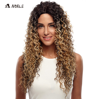 

Noble Wigs For Black Women Deep Wave Lace Front Wigs Synthetic Hair 26 Inch Ombre Color Heat Resistant Cosplay Wig Free Shipping