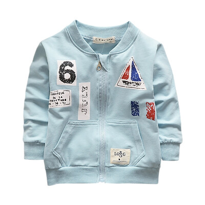 

Baby Boy Girl Outfits Alphabet Print Casual Zipper Patchwork Color Sweatshirt Kids Coat Outfits Tops