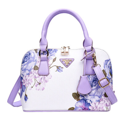 

Women Floral Print Faux Leather Zipper Tote Handbag Crossbody Shoulder Shell Bag