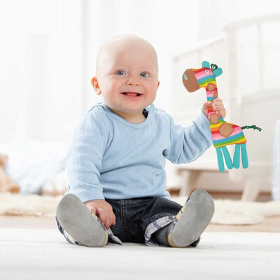 

Siaonvr Cute Baby Rattle Giraffes Plush Baby Cartoon Baby Toy Education Baby Rattle