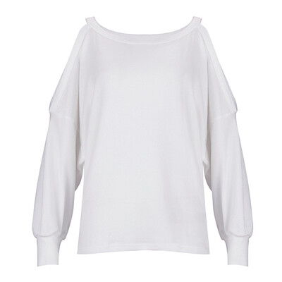 

Women Large Size Chiffon Shirt Short-Sleeved Off-Shoulder Solid Color Top Blouse