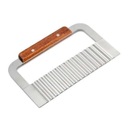 

Stainless Steel Wave Potato Cutter Large Size Handle Dough Carrot Loaf Chip Crinkle Wavy Slicer