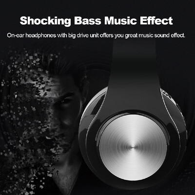 

Wireless Bluetooth Headphones Foldable Over Ear Stereo Music Headsets TF Card MP3 Player FM Radio 35mm Wired Earphone Hands-free
