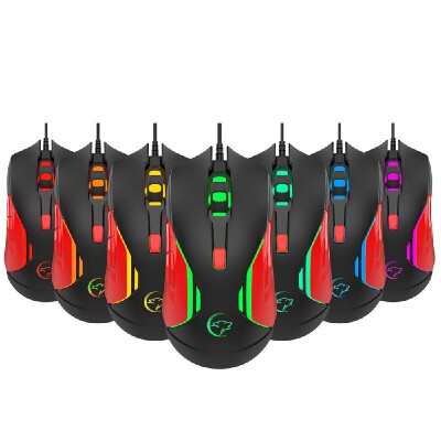 

YWYT G837 Optical Wired Gaming Mouse 4 Adjustable DPI 3200DPI USB Gaming Mouse with Colorful Breathing Light