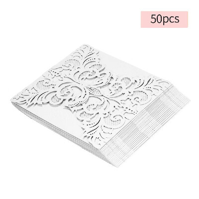 

50Pcs Romantic Wedding Party Invitation Card Delicate Carved Pattern
