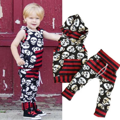 

2pcs Baby Kid Girl Boy Toddler Clothes Hooded Top Pants Toddler Outfit Tracksuit