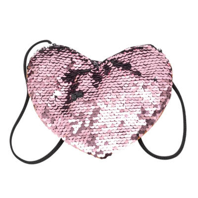 

Sequins Loving Heart Kids Girl Handbags Mini Messenger Bags Children Purse