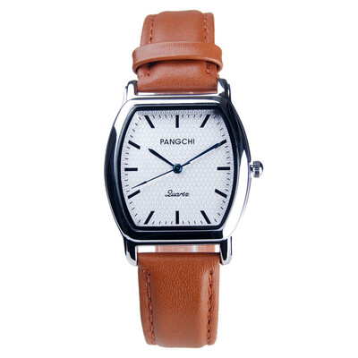 

Pengzhi belt type student watch male small dial watch female square watch boy simple quartz watch wine barrel shape