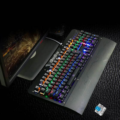 

K26 Wired Mechanical Gaming Keyboard Ergonomic Rainbow LED Backlit Keyboard With Wrist Support For Laptop Computer PC