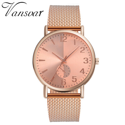 

Vansvar Wrist Watches Fashion Brand Golden Women s Watches Quartz Luxury Femeal Clock Watch Reloj Mujer 533