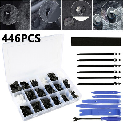 

446PCSSet Car Body Interior Bumper Retainers Fasteners Clips Plastics Rivets