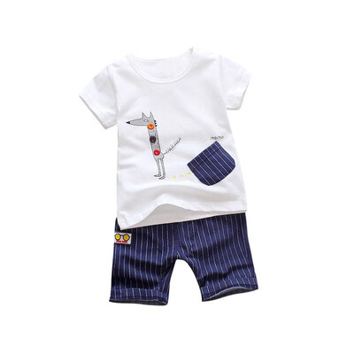 

Hot Sale Brand Boys Girls Clothing Children Summer Boys Girls Clothes Cartoon Kids Boy Clothing Set T-shitPants Cotton Sets