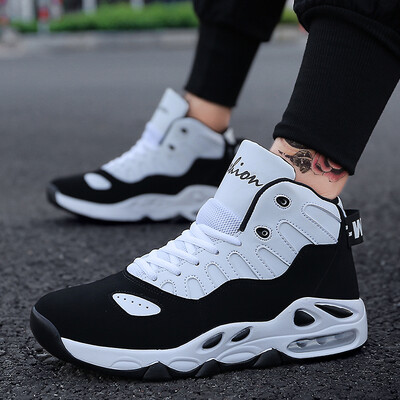 

High-top fallwinter sneakers regular mens basketball shoes anti-slip shock-absorbing air cushion shoes breathable wear-resistant