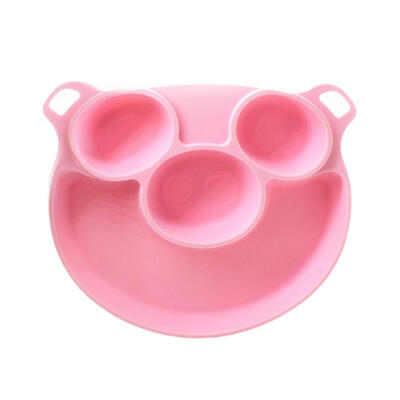 

Cartoon Piglet Kids Silicone Dinner Plate Suction Baby Feeding Tableware