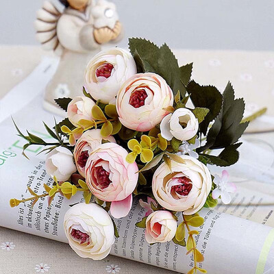 

5 Branches 10 Heads Simulated Camellia Flower Wedding Party Home Decoration