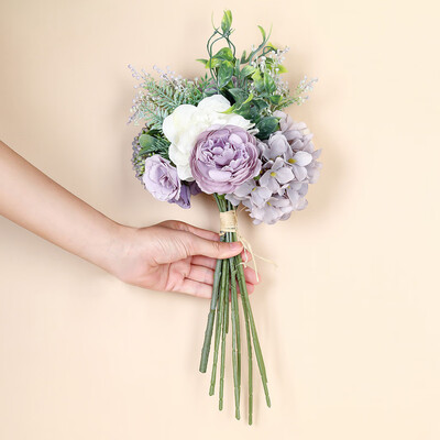 

Gobestart Hand Holds Large Artificial Flower Plant Bonsai Wedding Decoration INS Wind