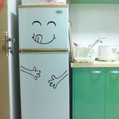 

Gobestart Cute Sticker Fridge Happy Delicious Face Kitchen Fridge Wall Stickers Art