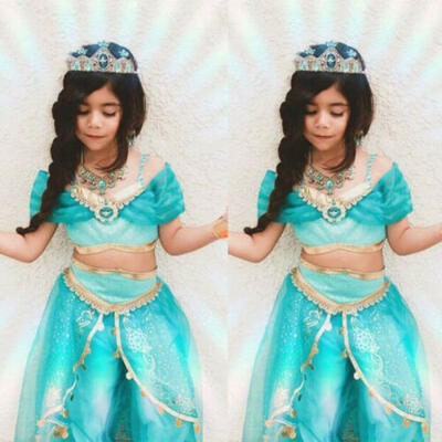 

Aladdin Jasmine Princess Cosplay Baby Kid Girl Fancy Dress Up Party Costume Sets