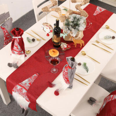 

Santa Claus Christmas Tablecloths Flags Xmas Dining Tables Tapestry Cover Decors