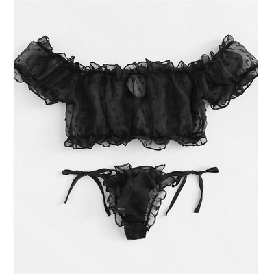

Womens Sexy Babydoll G-String Lace Lingerie Set Ladies Nightwear Underwear Tops