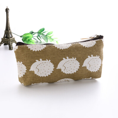 

1Pc Animal Forest Printed Canvas Pencil Cases Kids Cute Pencil Bag Stationery School Supplies