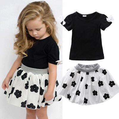 

Fashion Kids Baby Girls Toddler ShirtSkits Dress 2pcs Clothes Outfits Set