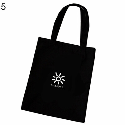 

Fashion Letter Print Cartoon Fish Canvas Shopping Bag Large Capacity Casual Tote