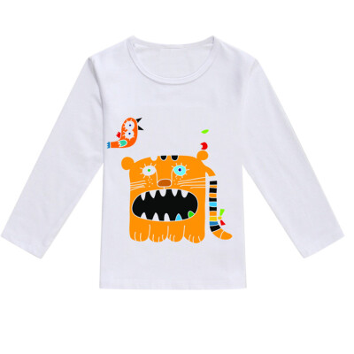 

Toddler Baby Kids Boys Girls Spring Cartoon Print Tops T-shirt Casual Clothes