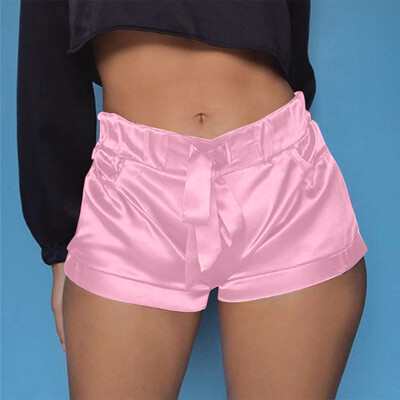 

Tailored Women Sexy Satin Pants Summer Casual Shorts High Waist Short Beach With Pocket