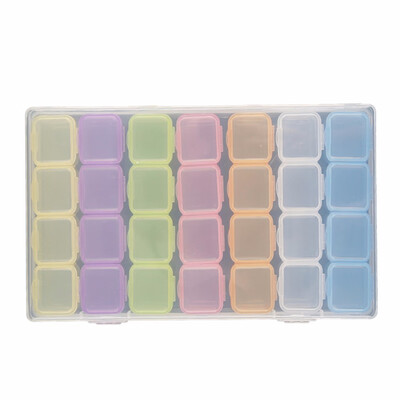 

Toponeto 28Grid Nail Art Storage Box Rhinestone Bead Acrylic Crystal Gem Jewelry Decorati