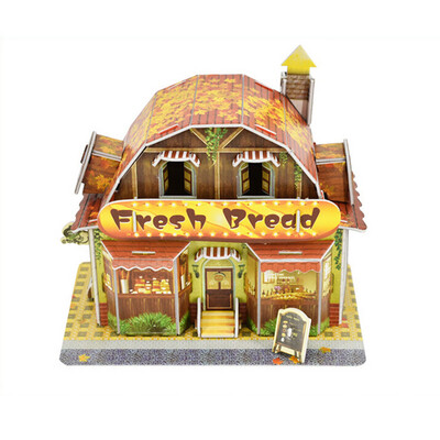 

Tailored 3D DIY Puzzle Castle Model Cartoon House Assembling Paper Toy Kid Early Learning