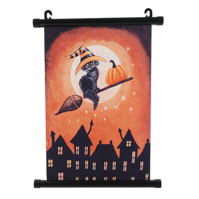 

Sweet&rro17 Helloween Horror Waterproof Wall Scroll Hanging Poster Wall Art Mural Home Room Decor