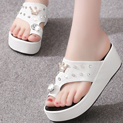 

Rose Women Open Toe Slippers Summer Platform Wedges Sandals Casual Shoes Beach Shoes