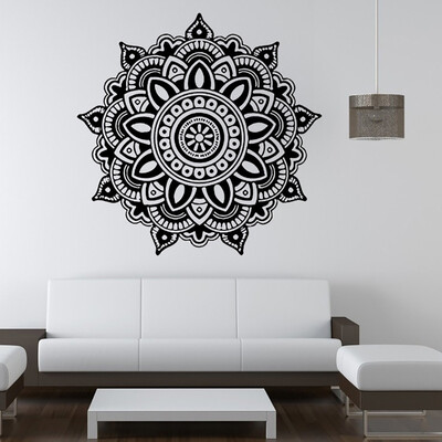 

〖Follure〗Mandala Flower Indian Bedroom Wall Decal Art Stickers Mural Home Vinyl Family