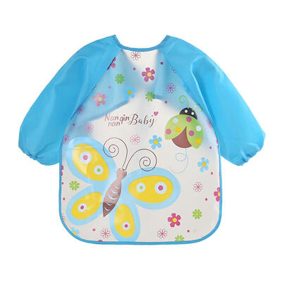 

Cartoon Waterproof Unisex Baby Feeding Long Sleeve Art Apron Animal Bibs