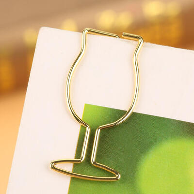 

Greensen 10pcsGold Electroplating Metal Goblet Shaped Paper Clip Funny Stationery Bookmark Marking Clip